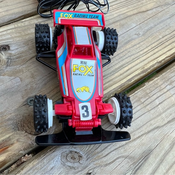 VINTAGE but BRAND NEW 🤯 & working Mini Fox Racing Red car Wired Remote Control - Picture 11 of 16